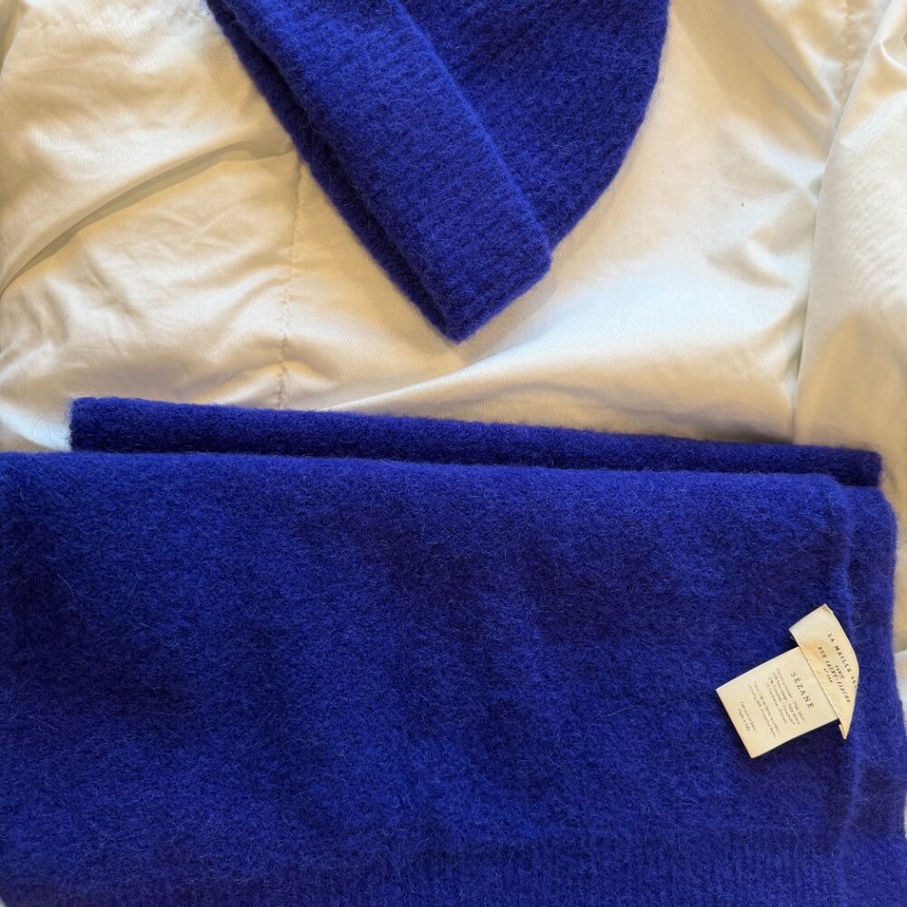 NWOT Sezane Marianne Scarf & Paul Beanie Set - Electric Blue - Picture 7 of 7